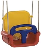 WICKEY Babyschaukel 3 in 1 Babysitz verstellbar und mitwachsend Schaukelsitz (Rot-Gelb-Blau)