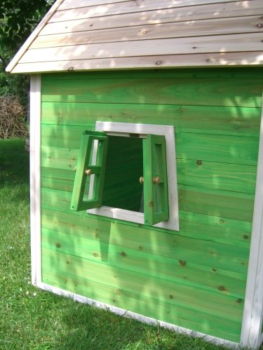 Kinderspielhaus Stelzenhaus aus Holz mit Rutsche - 6