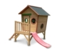 Kinderspielhaus ROSI - Stelzenhaus aus Holz mit roter Rutsche - 1