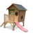 Kinderspielhaus ROSI - Stelzenhaus aus Holz mit roter Rutsche - 1