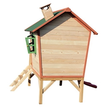 Kinderspielhaus ROSI - Stelzenhaus aus Holz mit roter Rutsche - 7