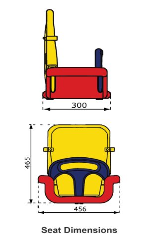 WICKEY Babyschaukel 3 in 1 Babysitz verstellbar und mitwachsend Schaukelsitz (Rot-Gelb-Blau) - 6