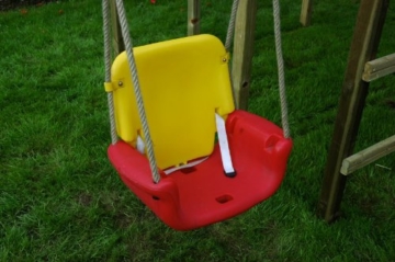 WICKEY Babyschaukel 3 in 1 Babysitz verstellbar und mitwachsend Schaukelsitz (Rot-Gelb-Blau) - 3